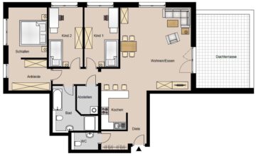 4 Zimmer Penthouse Wohnung in Biebesheim am Rhein, Heidelberger Straße 71 C, 64584 Biebesheim